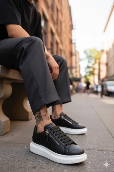 Adidasi dama negru cu alb K05 N10-1